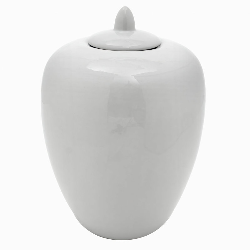 11" Antique White Porcelain Vase Jar