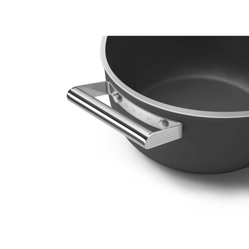 Smeg Casserole Pan 24cm with Lid, Black