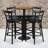 Naro 24'' Round Laminate Table Set with Round Base and 4 Ladder Back Metal Barstools-68073109-24678188
