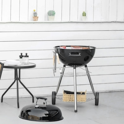 Aishah Charcoal BBQ Grill Portable Kettle BBQ Smoker with Cover
