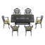 Ensemble de mobilier de salle à manger en aluminium coulé toutes saisons avec cadre noir