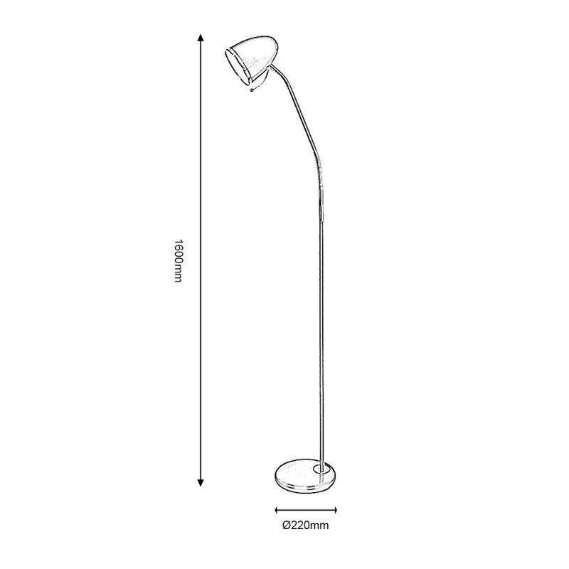 Eivind 145cm Task Floor Lamp, Cream