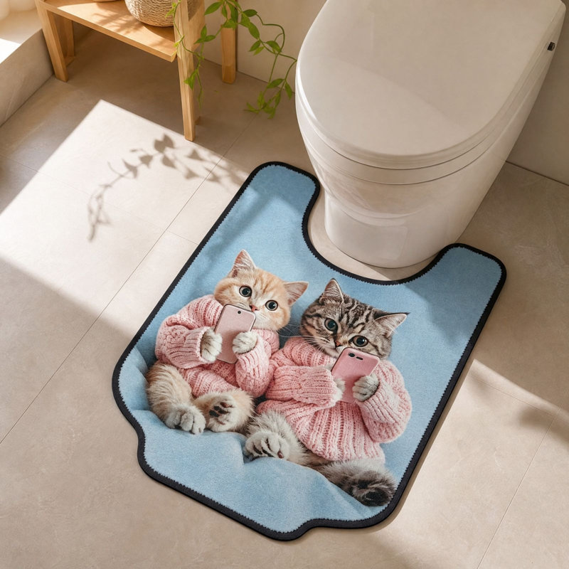Breathable cooling pad Cute Toilet Seat Mat With Drying Water Absorption Bathroom Floor Mat Resistants To Dirt And To Maintain Door Mat For Entry