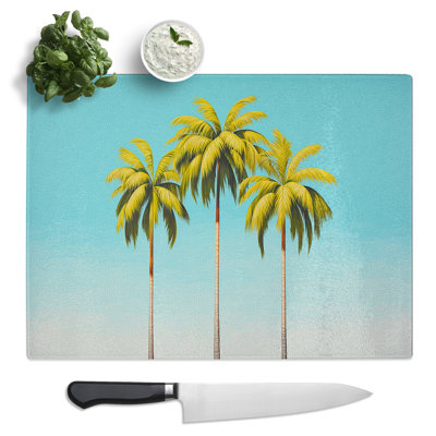 Palm Tree Minimalism  Glass Chopping Board