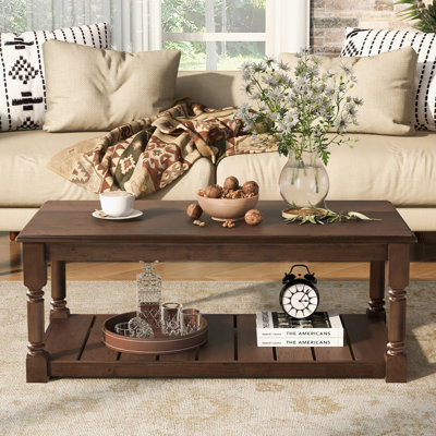 Rectangle Coffee Table with Storage for Living Room