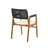 Outdoor 3-Piece Acacia Wood Dining Set With Cushion,Black Rope+Teak-489975096