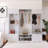 79.10 Inch Hall Tree With 7 Coat Hooks,Adjustable Shelf And Shoe Storage-1990365498