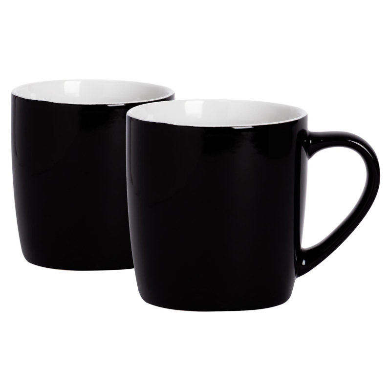 Argon Tableware - Coloured Coffee Mugs, Black