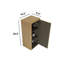 Armoire de salle de bain en chêne naturel - Petit rangement peu encombrant pré-assemblé pour les égratignures et les 2 tablettes réglables incurvées pour des pièces flottantes de style élégant-247149729