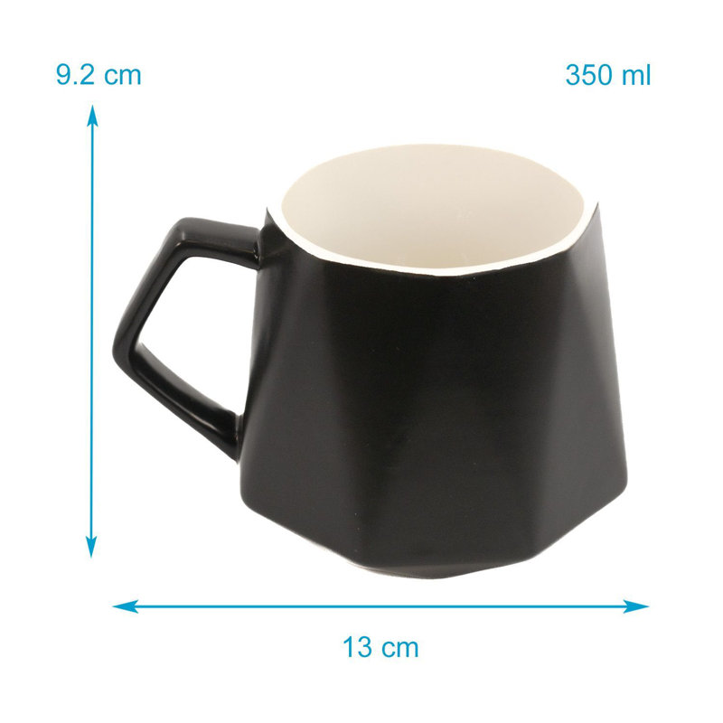 Darval Ceramic Coffee Mug, Black