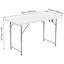 Table de pique-nique portative en plastique de 4 pi avec poignée, idéale pour les hayons de camping ou les barbecues, - siège pour 6 personnes, trois réglages de hauteur, construction haute densité, poignée compacte et légère facile à transporter