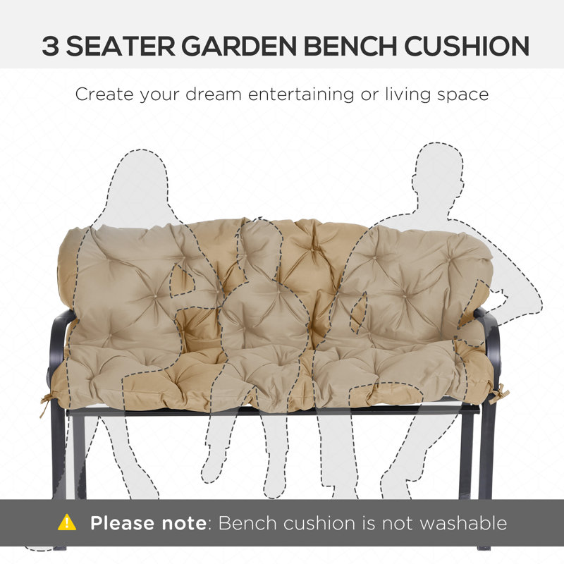 Coussin de chaise en polyester kaki rembourré pour l'extérieur L 59 po x l 38,5 po x T 3,25 po, Khaki