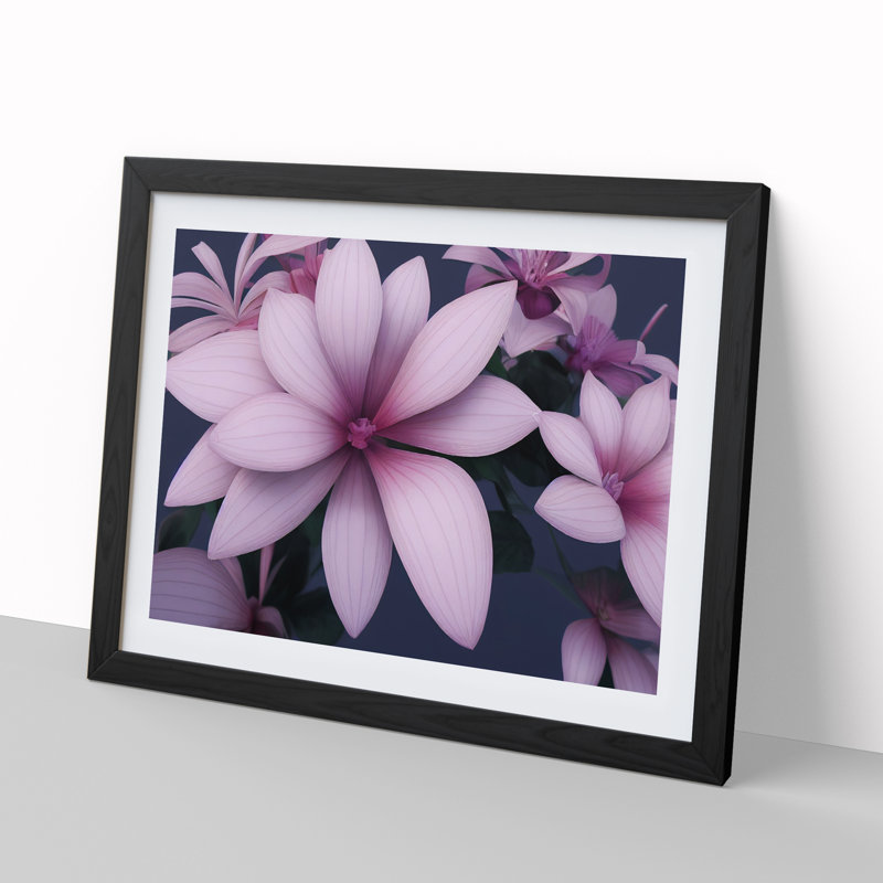 Fabulous Flowers - Single Picture Frame Print, Black Framed, 25cm H x 34cm W x 2cm D