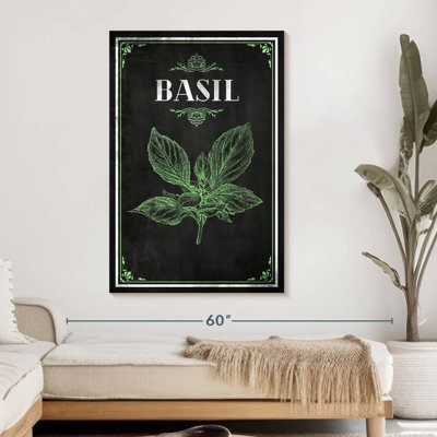 Basilic frais sur toile