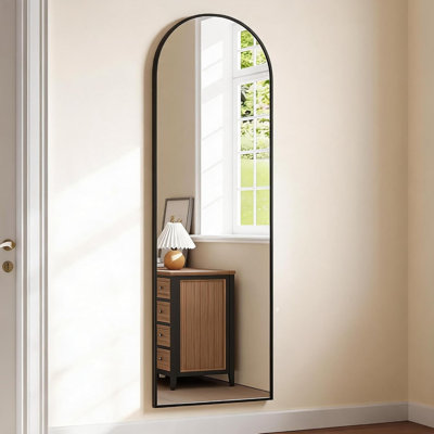 Arched Full-Length Floor Mirror, Freestanding Dressing Mirror for Bedroom, Modern Tall Standing Mirror
