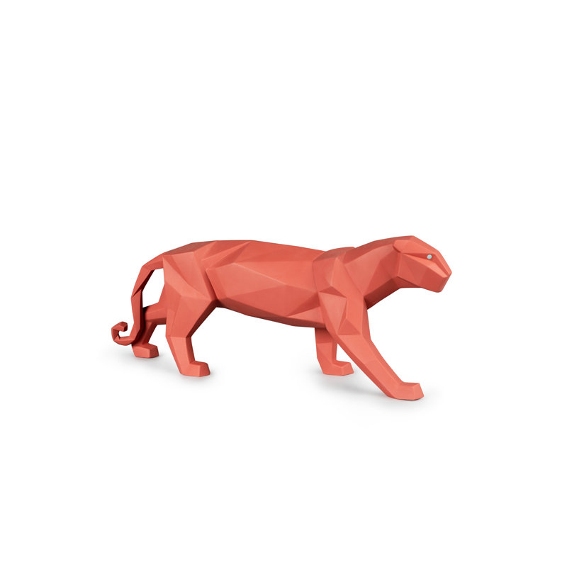 Origami Panther Figurine, Coral