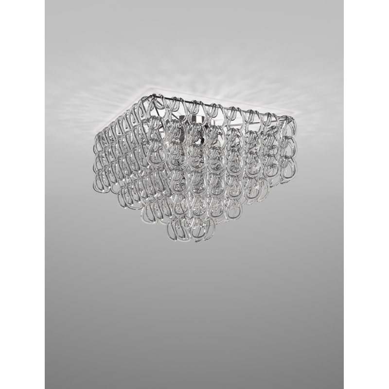 Giogali Ceiling Lamp 65Q Crystal Transparent Matt Bronze 1 E26 Ul, Glossy Chrome, Crystal Transparent