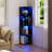 50.8"H 4-Tier Bokshelf Display Cabinet With Tri-Color Sensor Light-1656077611