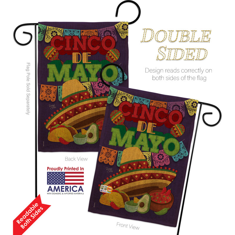 Double Sided 18.5'' H x 13'' W Polyester Flag Set, Burlap