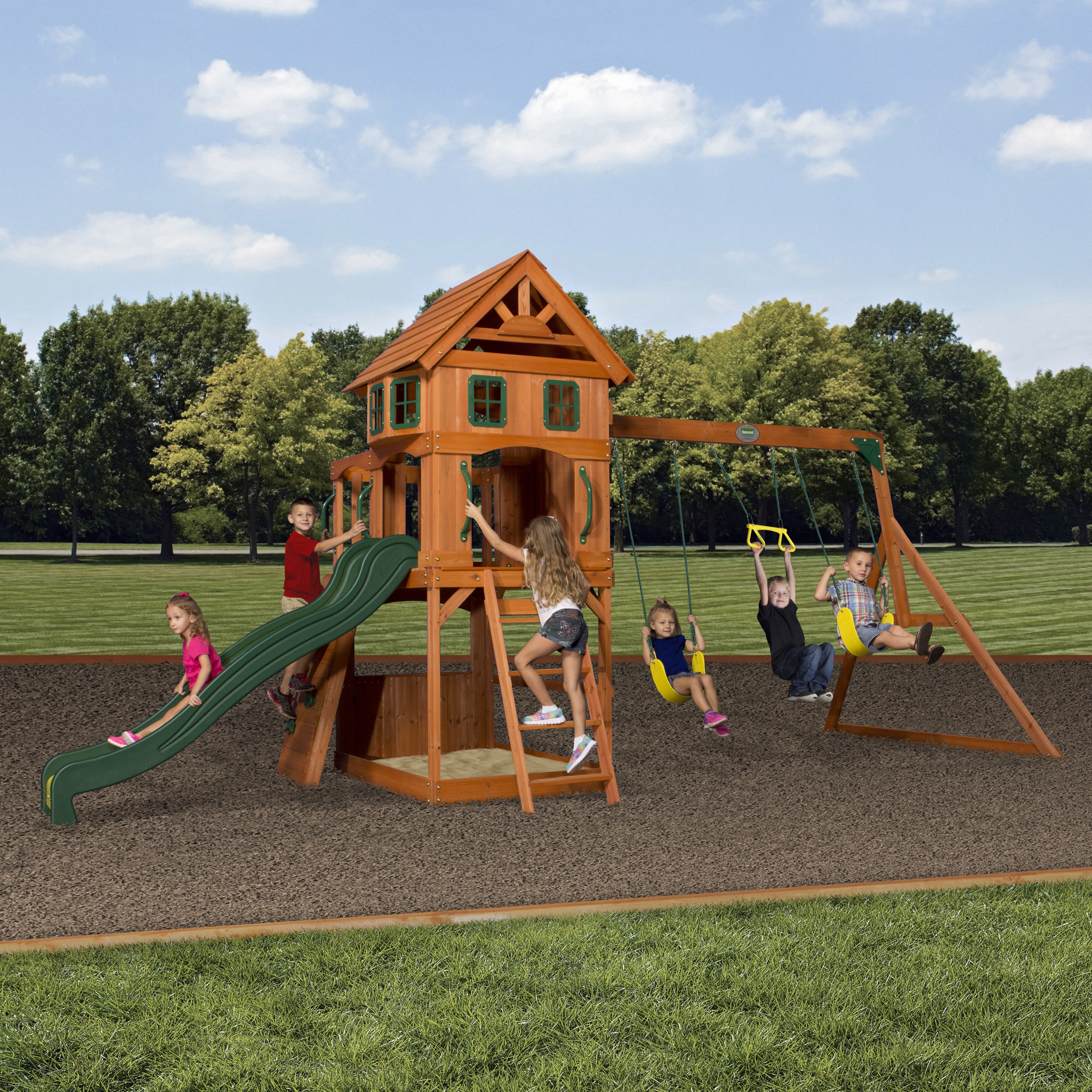 Backyard Discovery Playhouse With Sandbox Underneath Backyard