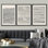 Geometric Line " Black Tan Dark Geometric Wave Pattern " 3 - Pieces