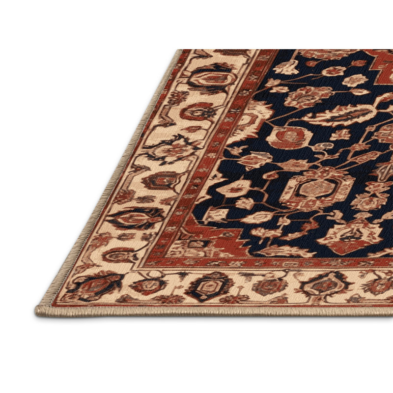 Tapis brun lavable à la machine, Rond 8 pi