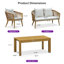  Ensemble de conversation de patio en osier 4 pièces avec coussins et table basse pour jardin-1756209454-1756209453