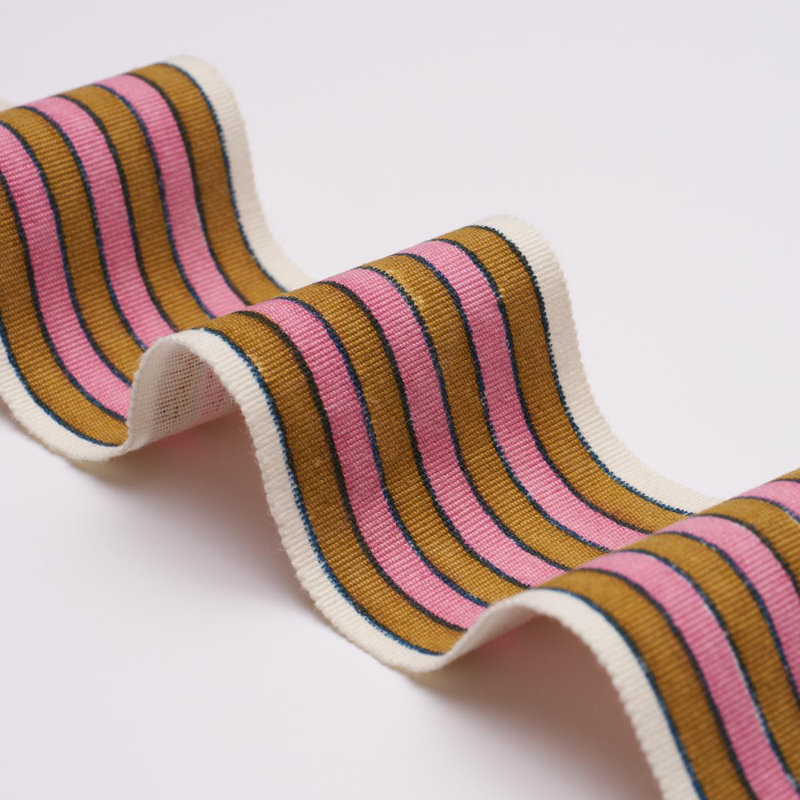 Schumacher X Molly Mahon Arya Stripe Hand Block Trim, Gold