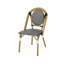 Chaise d'extérieur en raton de rat et aluminium, ensemble de 2, noir et blanc, finition bambou-1075316941