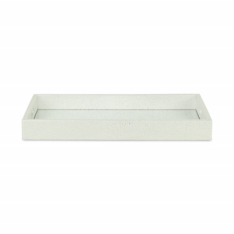 Aimable Decorative Tray, 2" x 15.75" x 9.5", White Silver