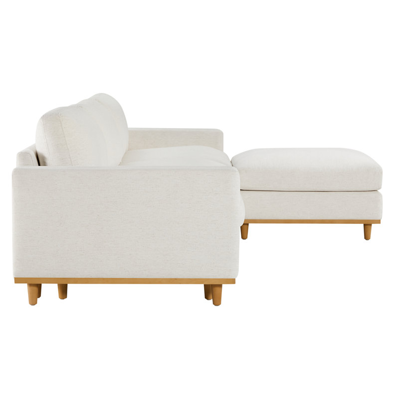 Canapé modulaire surdimensionné de 117 po avec repose-pieds Laima, Polyester crème