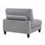 Chaise sans accoudoirs modulaire Mear avec pieds en bois massif noir, velours côtelé gris