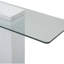 Console moderne en verre trempé blanc avec base sculptée en 3D - 160 cm de large