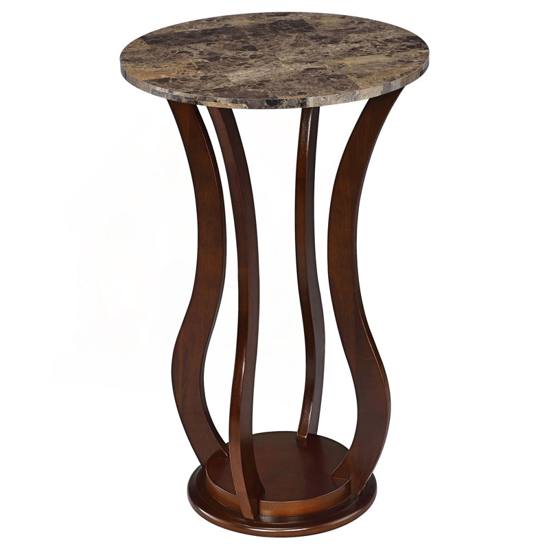 Table d'appoint ronde avec plateau en faux marbre