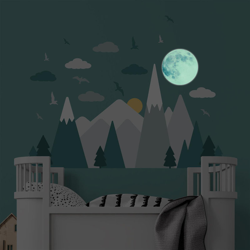 Décoration murale montagnes sous la lune brillante