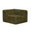 Canapé d'angle modulaire 6 pièces pour salon, couleur vert olive, rembourrage en fausse fourrure et mousse haute densité compressée, fauteuils sans accoudoirs, pouf