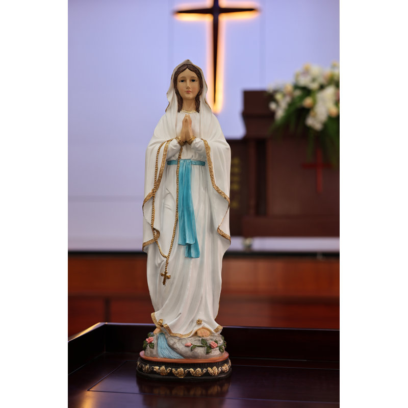 Statue Notre-Dame de Lourdes, figurine décorative Mary, H 23,7 po x l 5,8 po x P 7 po