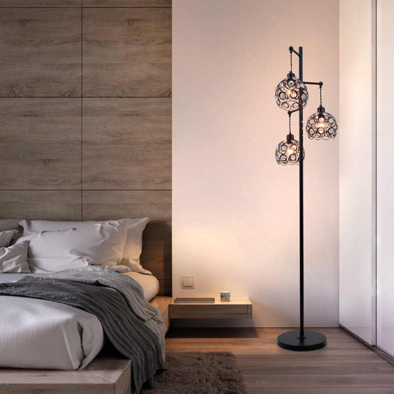 70 inch Black 3 Head Iron Floor Lamp