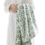 Ensemble de serviettes en jacquard floral 100% coton 550 g / m² vert sauge Skyler-124199597