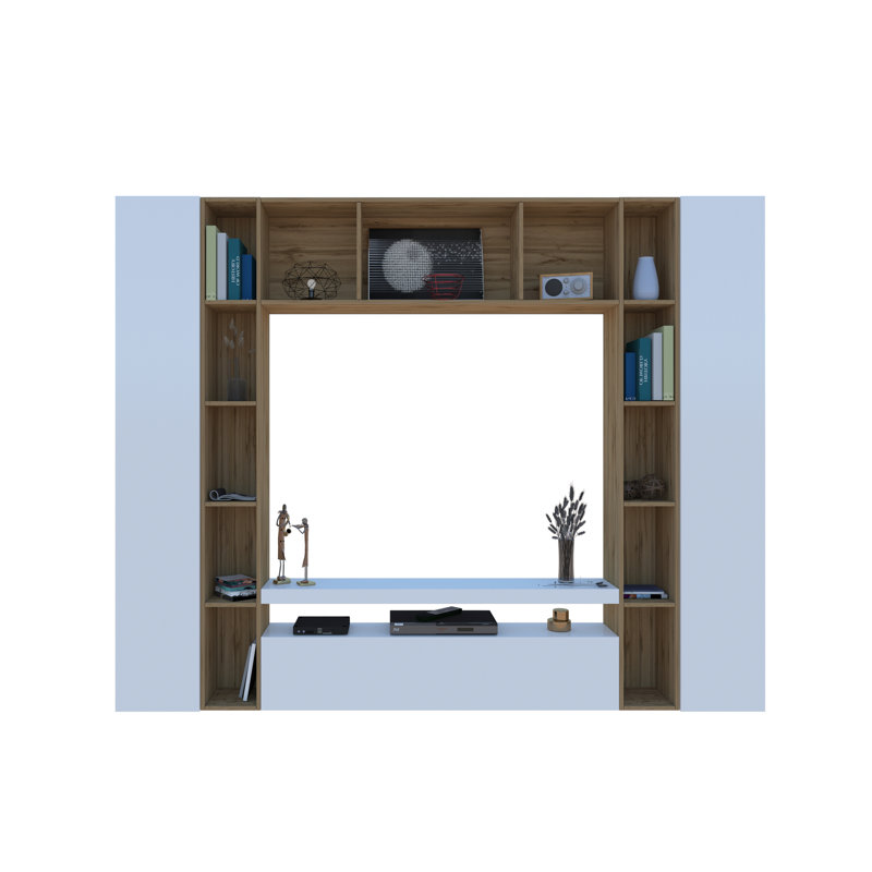 Unfinished Floating Entertainment Centre for TVs up to 65", White Glossy