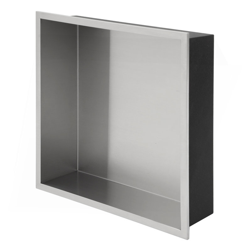 Stainless Steel Shower Niche, Brushed Nickel, Brushed Nickel, 15" H x 13" W x 3.94" D