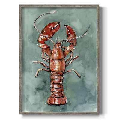 Aquatic Lobster II Framed Print - Solid Wood