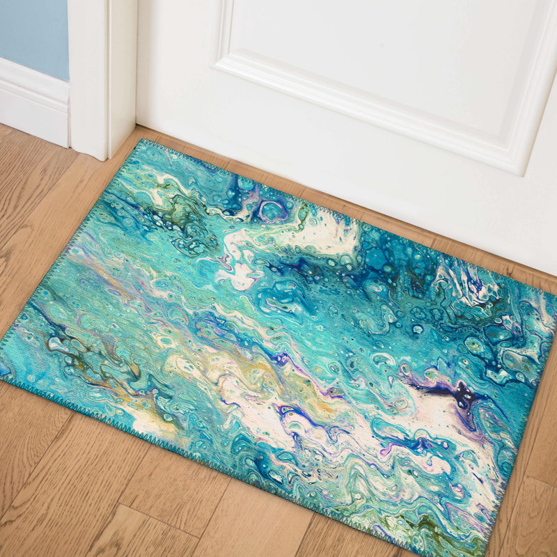 Chenille Washable Abstract Rug, Rectangle 1'8" x 2'6"