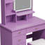 Ensemble de coiffeuse avec tabouret et miroir 55,1 po Moriah-1632457967