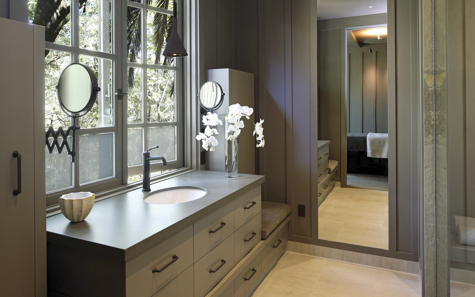 Sash 6" Center to Center Cabinet Pull, Silicon Bronze Medium