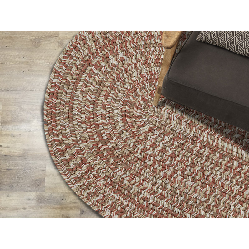 Tapis réversible intérieur / extérieur Freels - terre cuite, Rond 5 pi