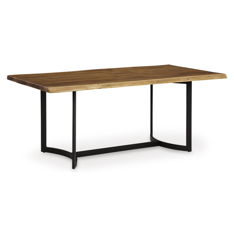 Sandsmere Acacia Solid Wood Top Metal Base Dining Table