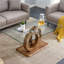 Table basse rectangulaire en verre de couleur bois naturel, 47,2 x 25,4 pour le salon