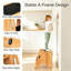 Adjustable Wooden 2-Step Non-Slip Stool