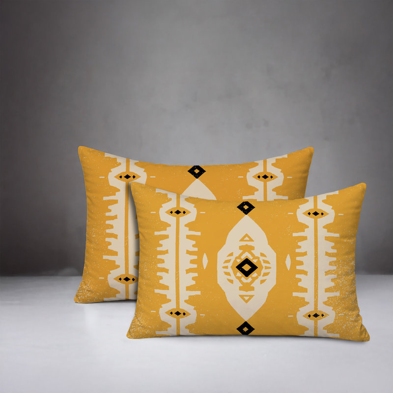 Oreiller réversible intérieur / extérieur Tallu, Yellow, 20 po x 14 po